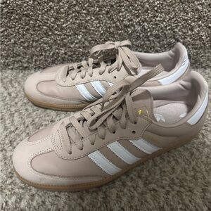 Adidas Sambas Tan Sneakers with White Accents
